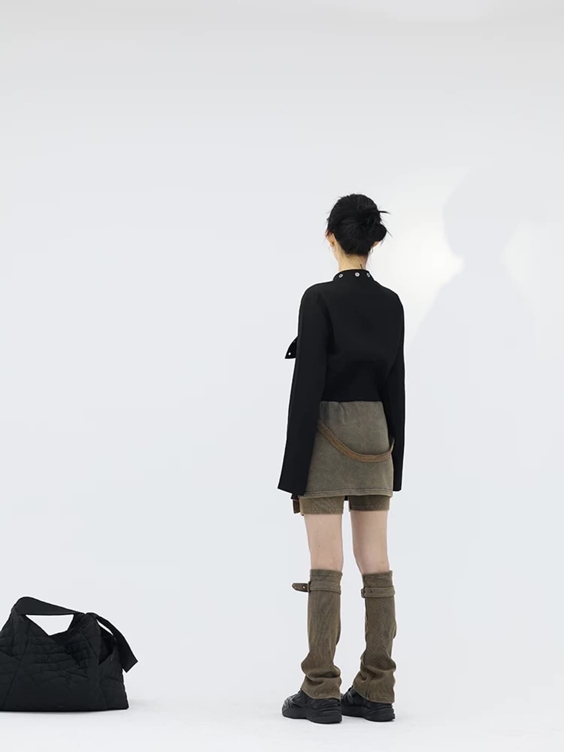 워싱 디테일 치마&워머 세트 상품이미지3