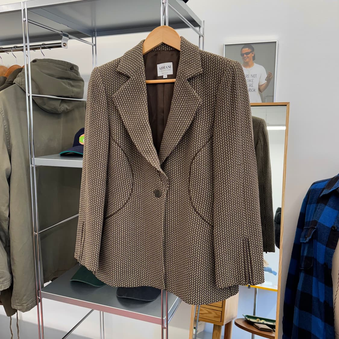 아르마니 콜레지오니 우먼스 울 블렌드 싱글 블레이저  상품이미지1