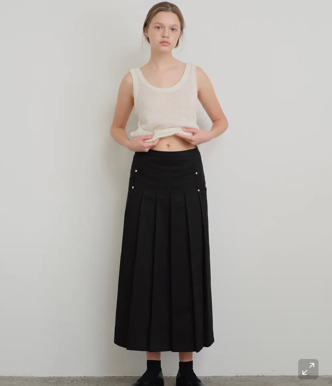 버뮬라 롱치마 MAXI PLEATS SKIRT (BLACK) 상품이미지1