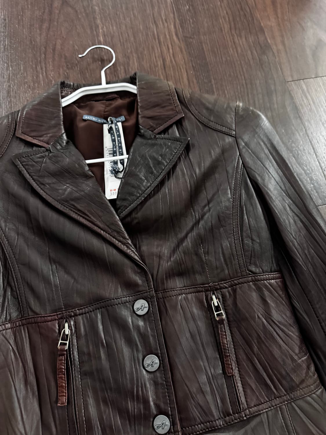 ALYSI 알리시 버건디브라운 소가죽 자켓 상품이미지2