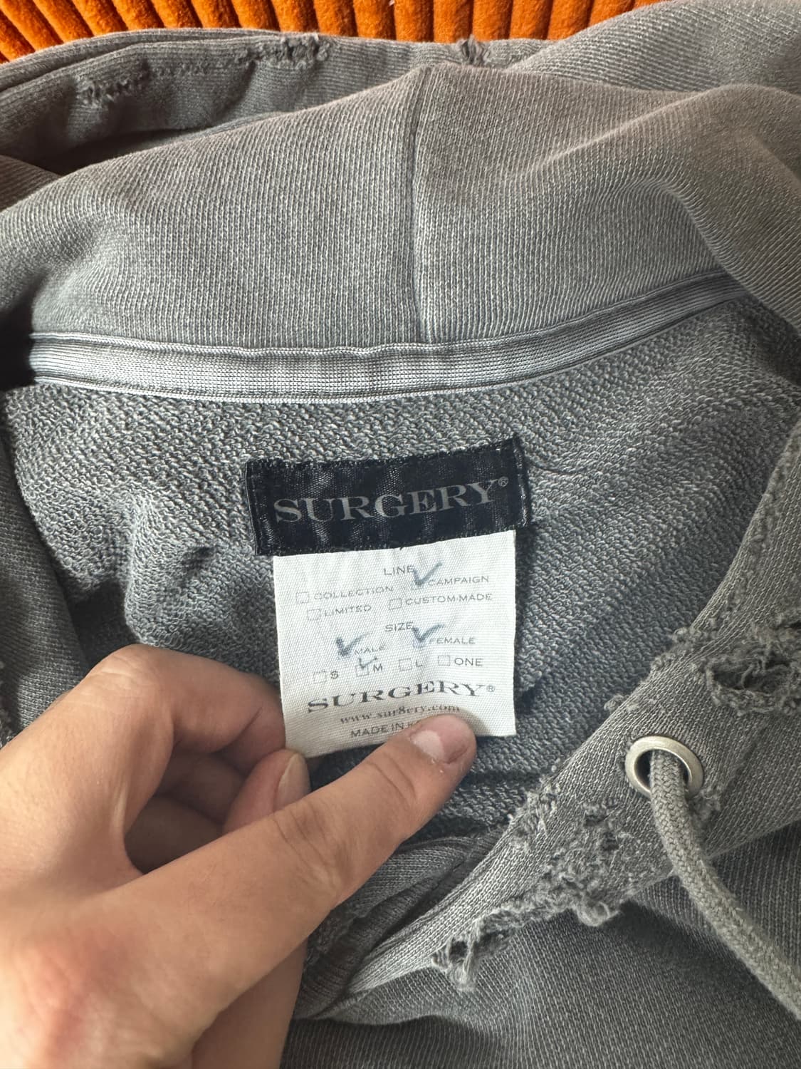 [M] 써저리x해피피플갤러리 피그먼트 오버핏 후드 상품이미지4