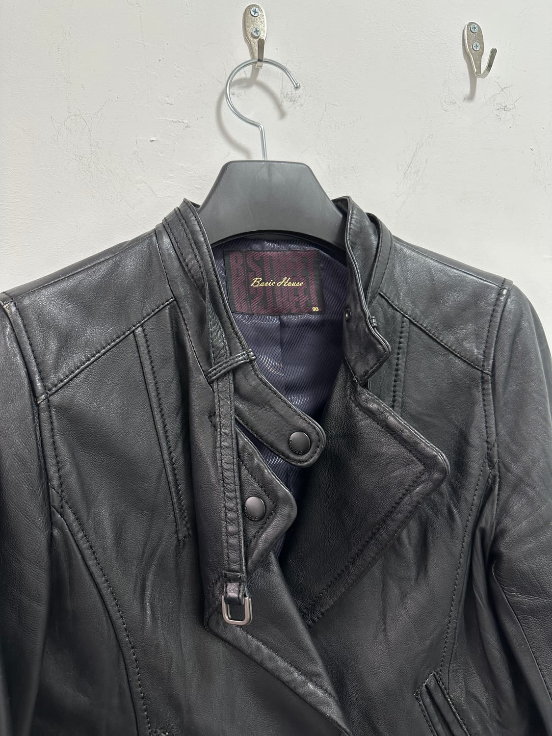 Asymmetric Lamb skin leather jacket  상품이미지7