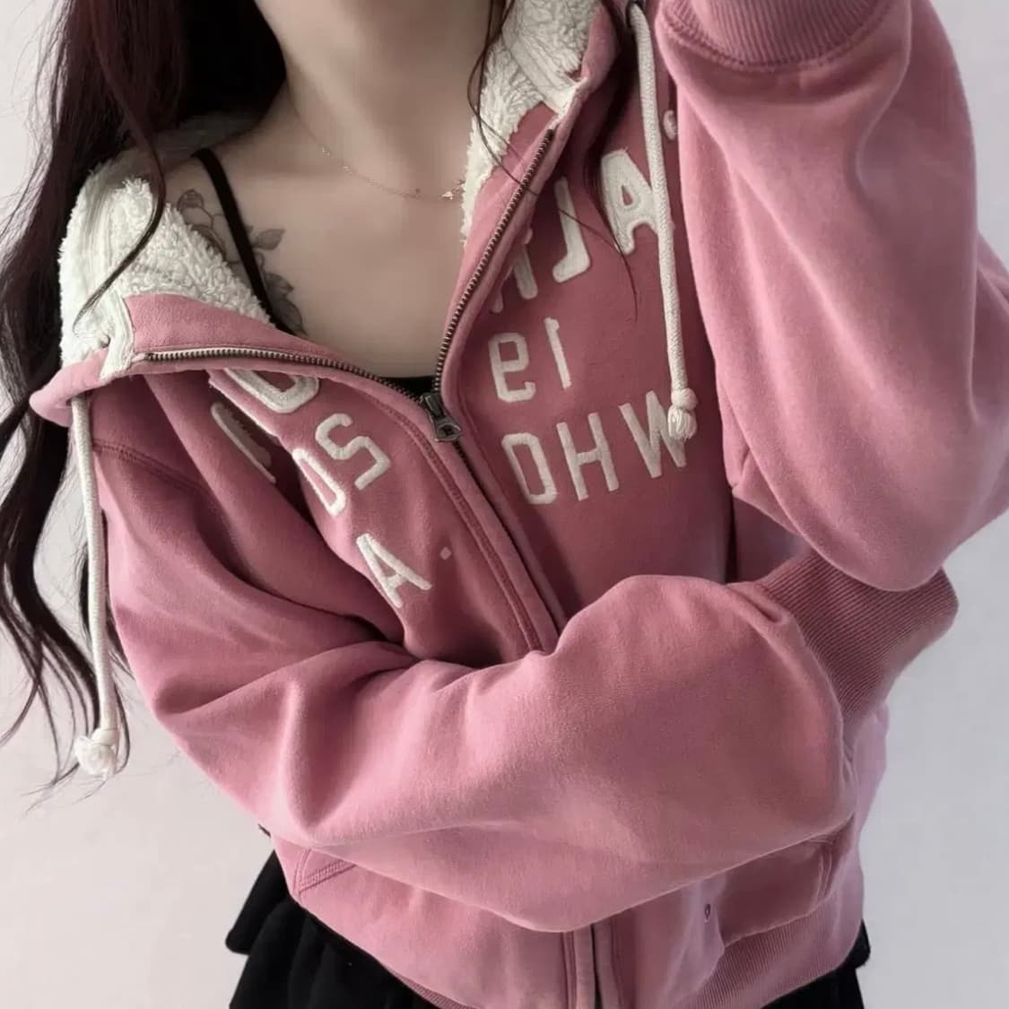 <가격 고정> 후아유 핑크 후드집업 상품이미지1