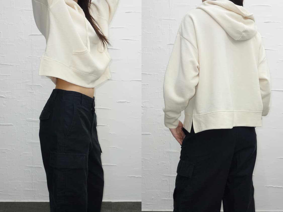 croppedd v-neck hoodie 상품이미지3