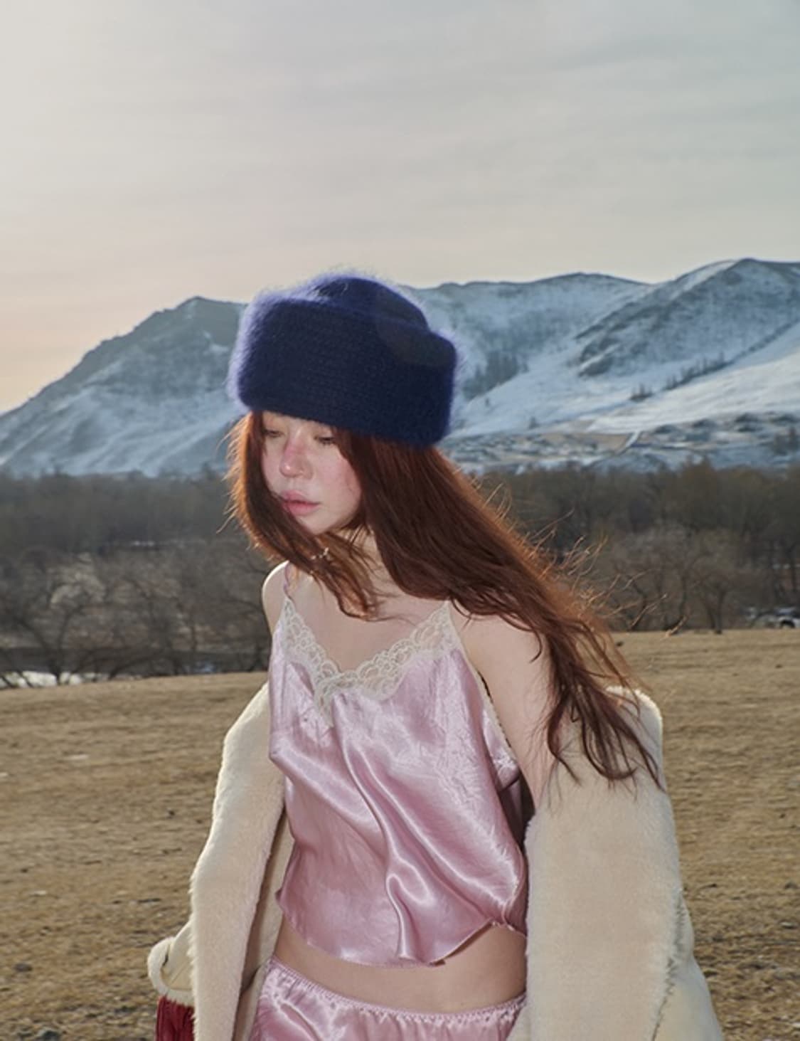 프레클 메이드 레이스 새틴 캐미솔 핑크 상품이미지1