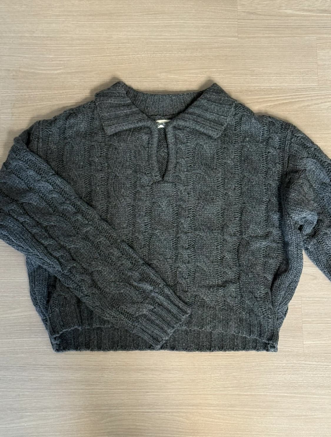 차콜 꽈배기 니트 상품이미지5