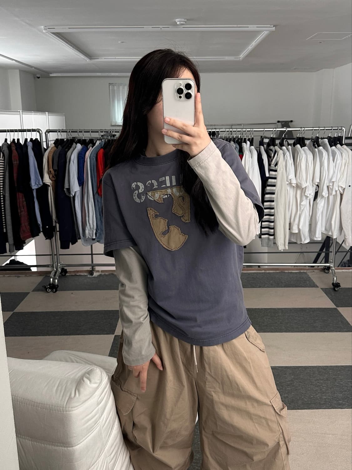 게스 진스 빈티지 레이어드 티셔츠  상품이미지7