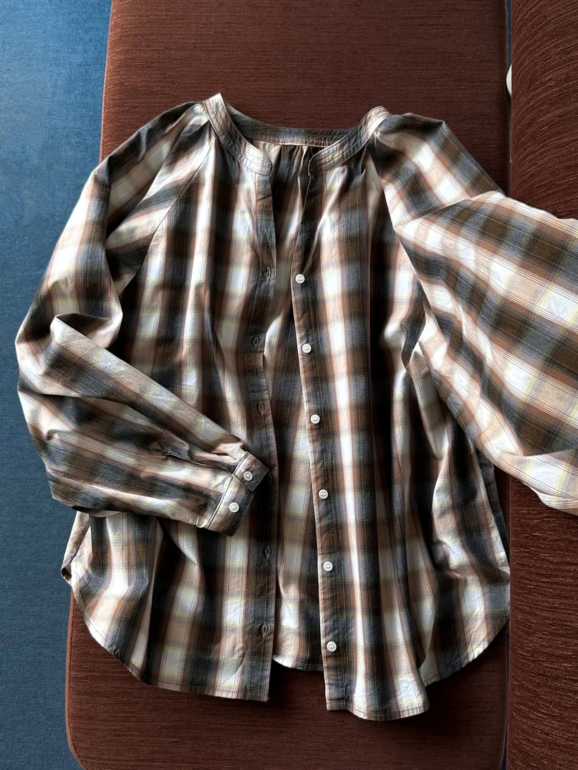 Light cotton design check wide shirt 상품이미지1