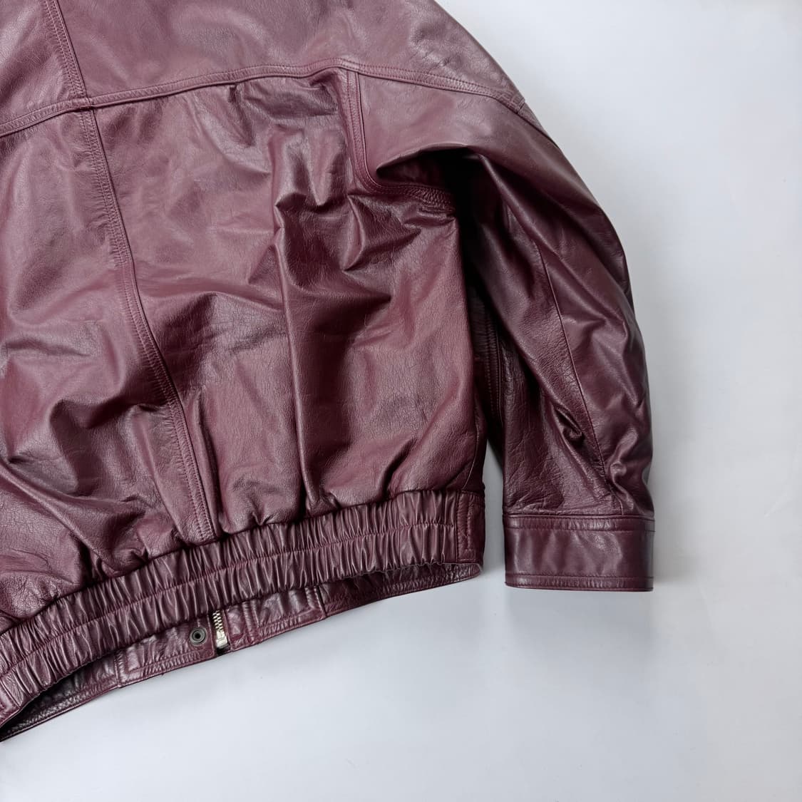 Space Armani 레더 봄버 자켓 버건디 상품이미지8
