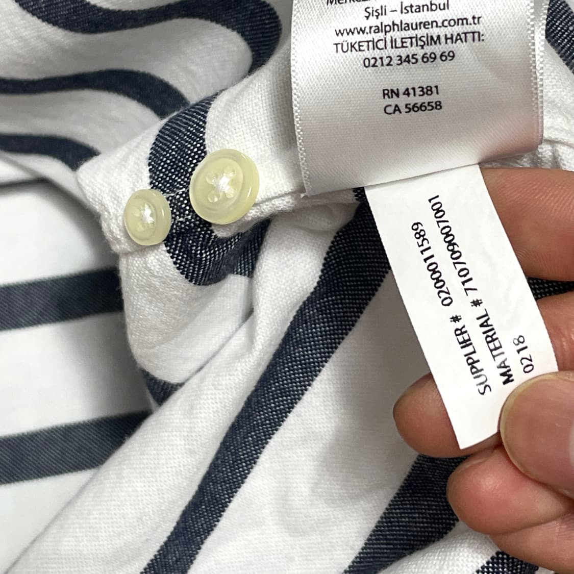폴로랄프로렌 화이트 단가라 옥스포드 반팔 셔츠 남성M 상품이미지6