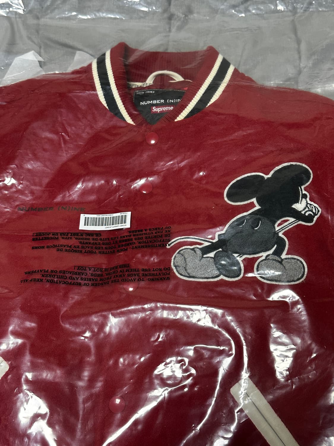 슈프림 x 넘버나인 바시티 자켓 레드 상품이미지2