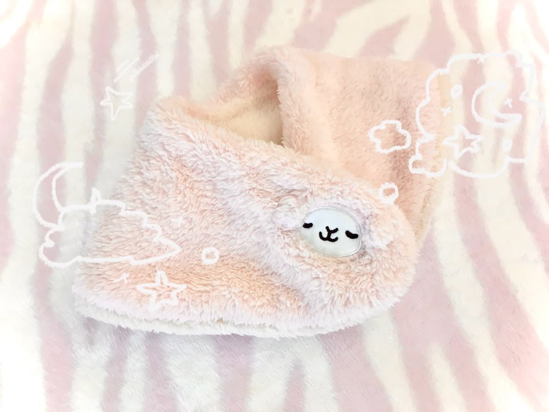 꿈꾸는 양 퍼 목도리 히메갸루 연핑크 머플러 조지후쿠 헤이세이 상품이미지1