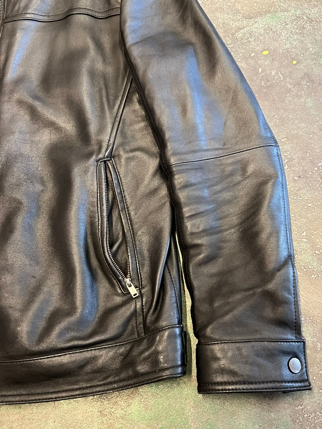 [M] 폴리스 POLICE 양가죽 싱글 라이더 자켓 블랙 레더 자켓 상품이미지5