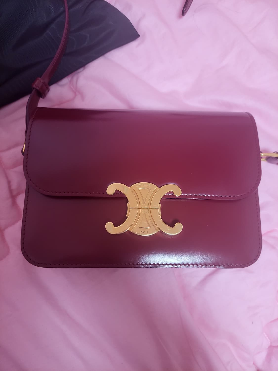 정품)급처상태좋음!셀린느 트리옹프오페 틴 블랙핑크리사연예인가방크로스숄더백 상품이미지6