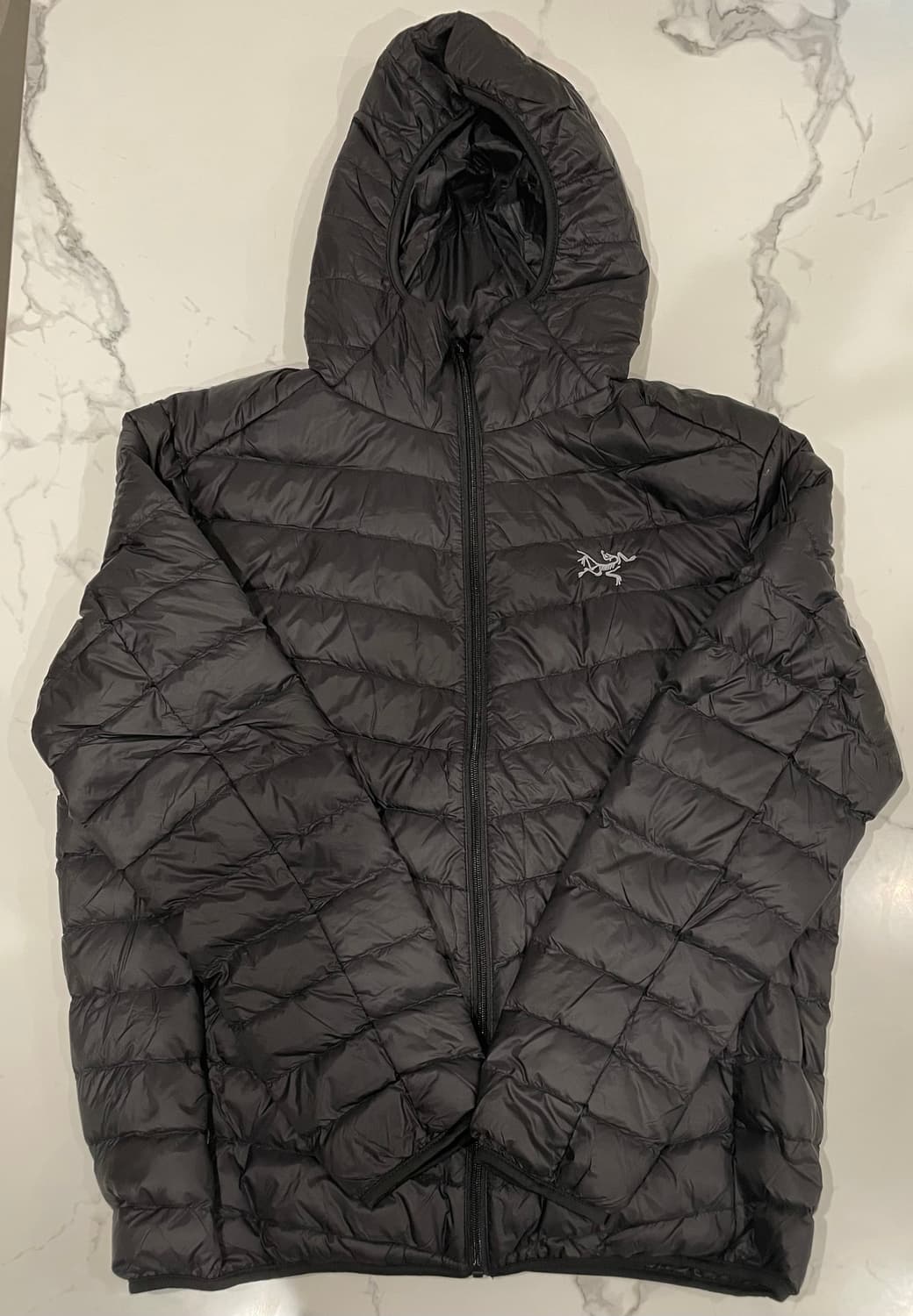 아크테릭스 블랙 후드 경량패딩 상품이미지1