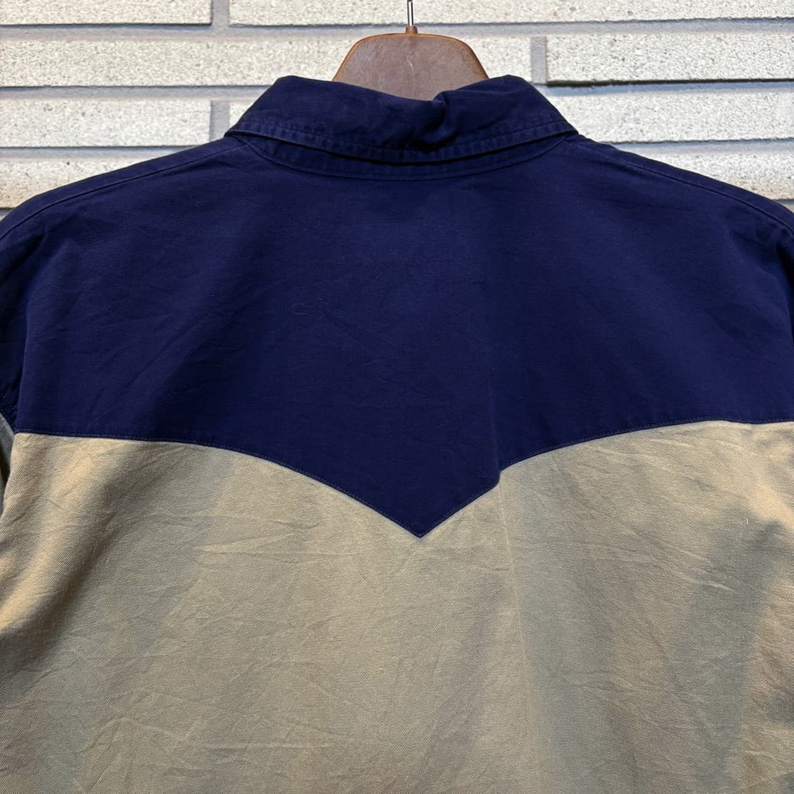 USA VINTAGE 웨스턴 코튼 워크셔츠 플랩포켓 요크컷 디테일 베이지 상품이미지8