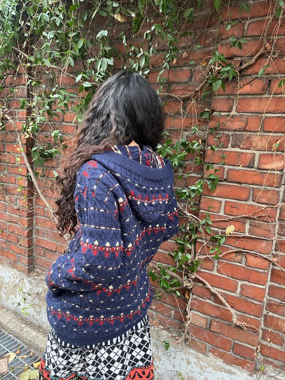 울 니트 후드 더플 가디건 상품이미지5