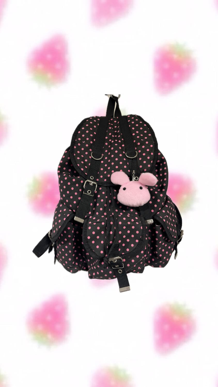 블랙 핑크 도트 백팩 🍓 상품이미지1