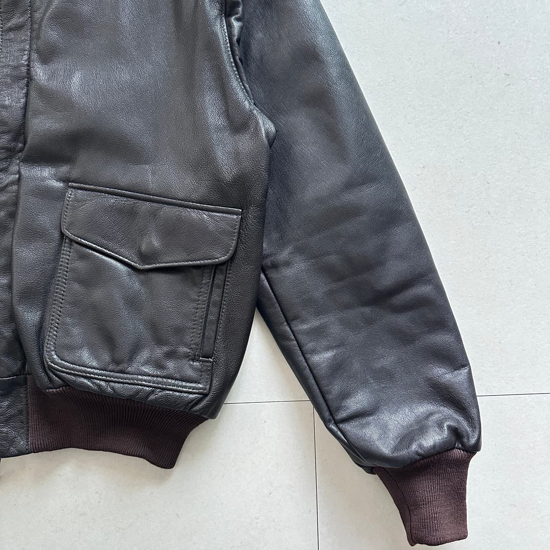 80s 엘엘빈 L.L.Bean 미국생산 A-2 고트스킨 가죽 자켓 42 상품이미지5