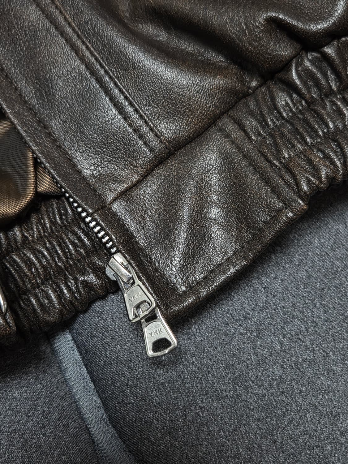 파브레가 PRT 플라잉 레더 봄버 자켓 브라운 2사이즈 상품이미지4