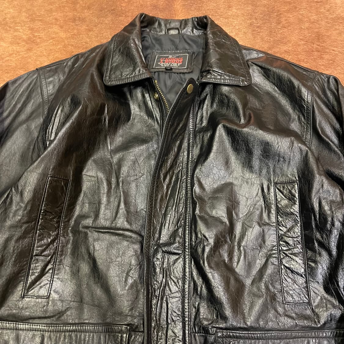 Vintage D'HOMME 양가죽 레더 카코트 상품이미지2