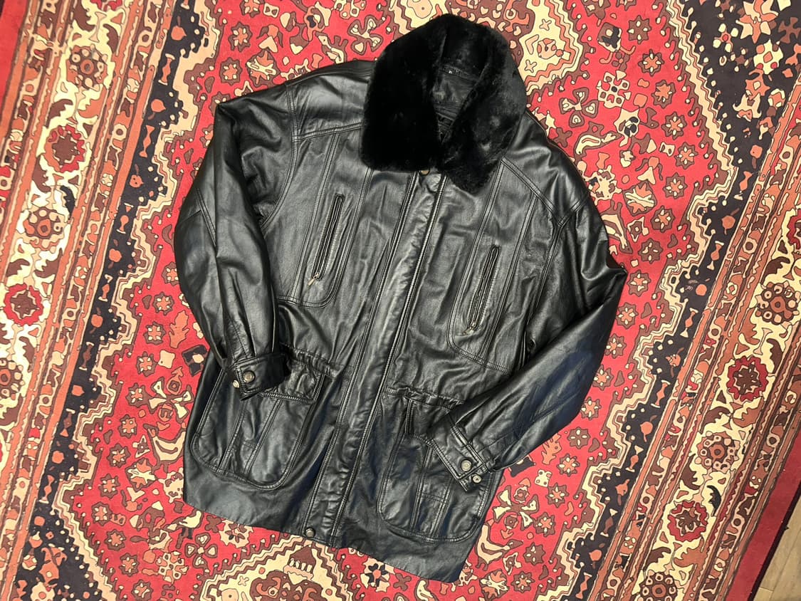 ( XL-2XL ) 가죽코트 가죽하프 가죽카코트 레더자켓 아메카지  상품이미지5