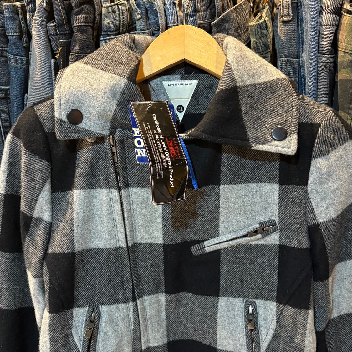 리바이스 우먼스 체크 라이더 모직 자켓 상품이미지1