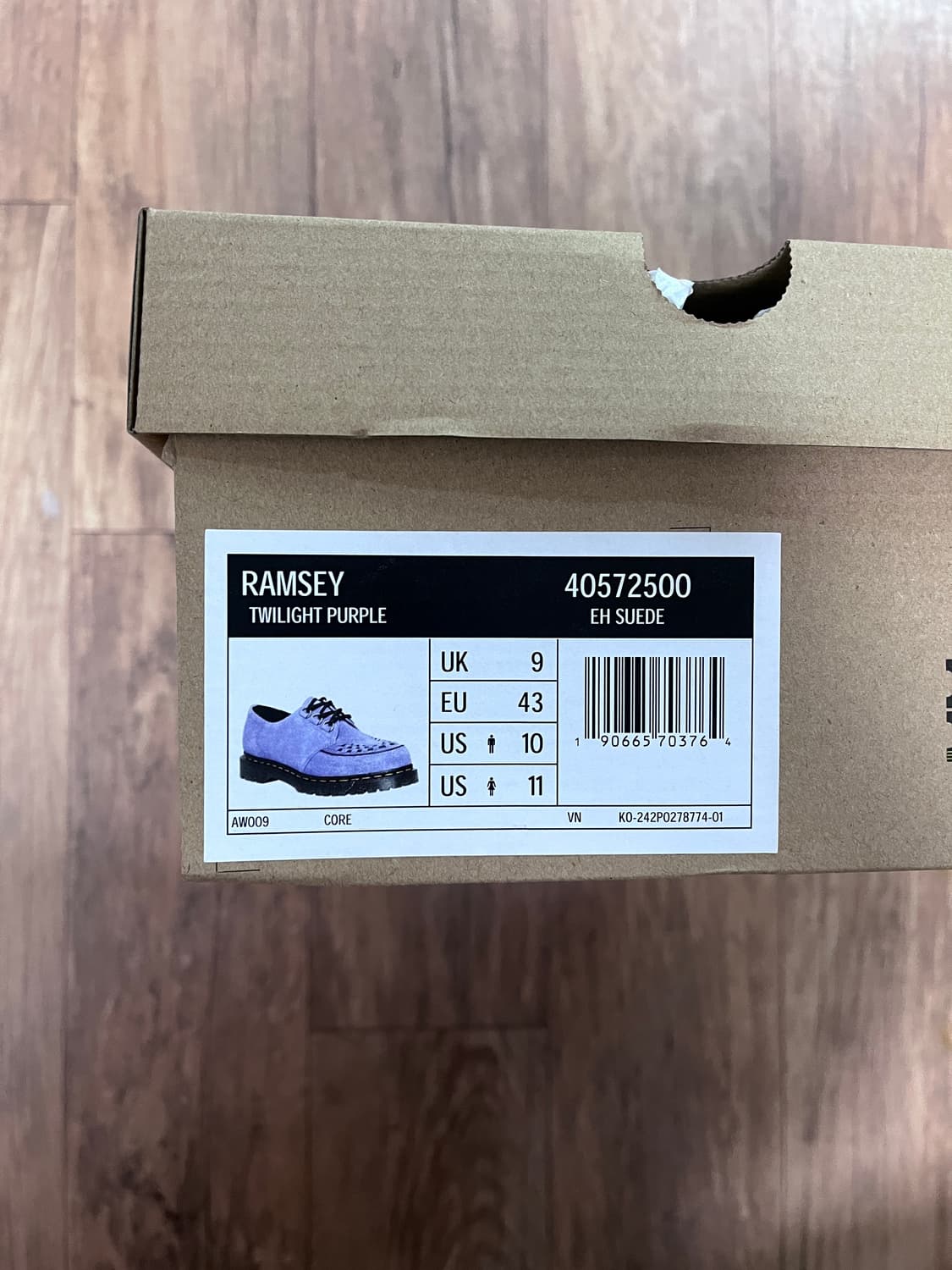 [새상품, uk9] 닥터마틴 램지 퍼플 클리퍼 280 닥마 상품이미지3