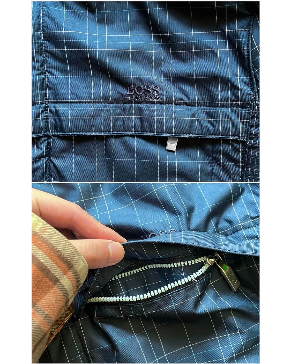 Hugo Boss Navy Check Pattern Blouson JK 상품이미지5