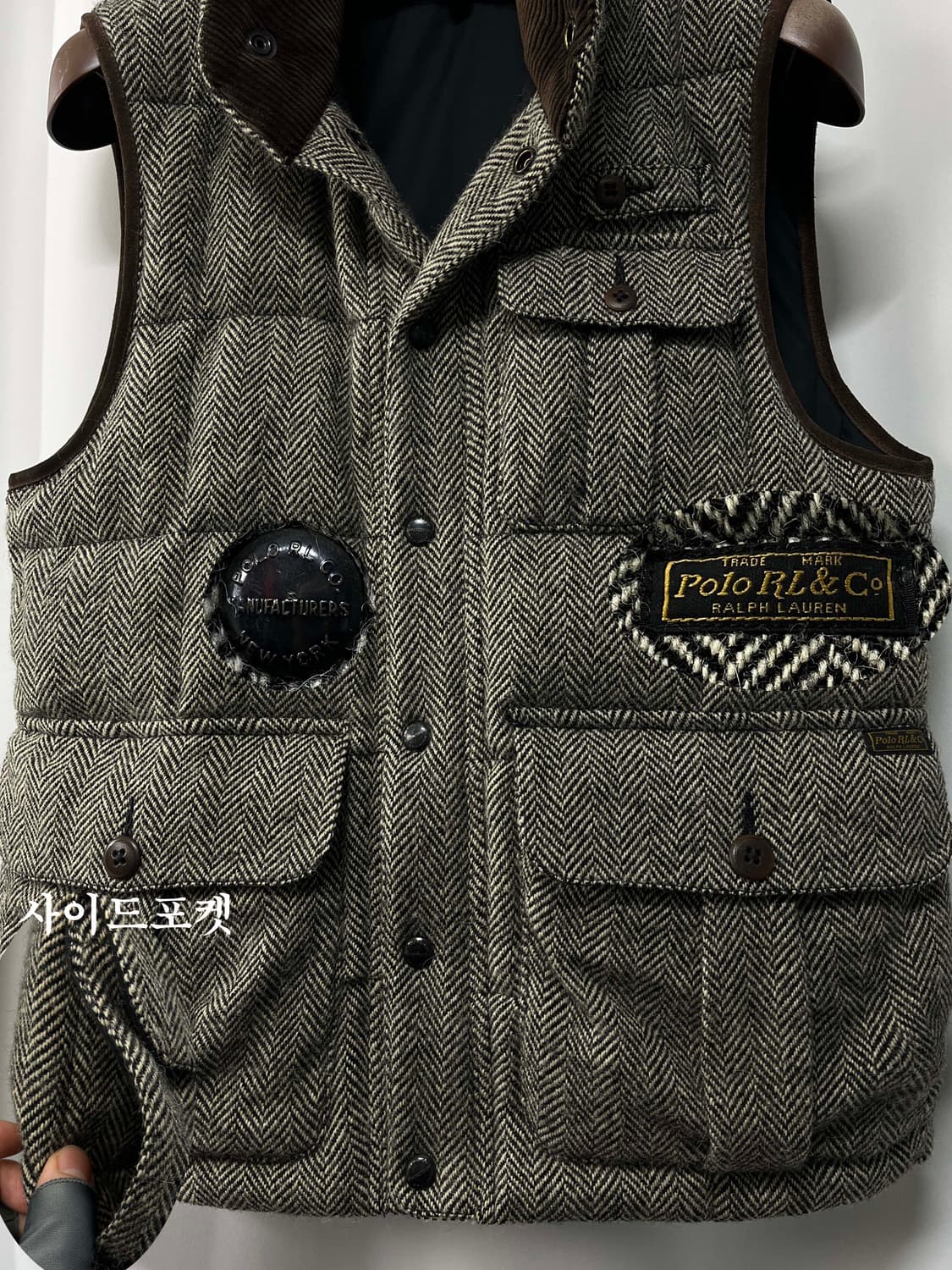 폴로 랄프로렌 알파카 울 헤링본 헌팅 다운 베스트 자켓 상품이미지6