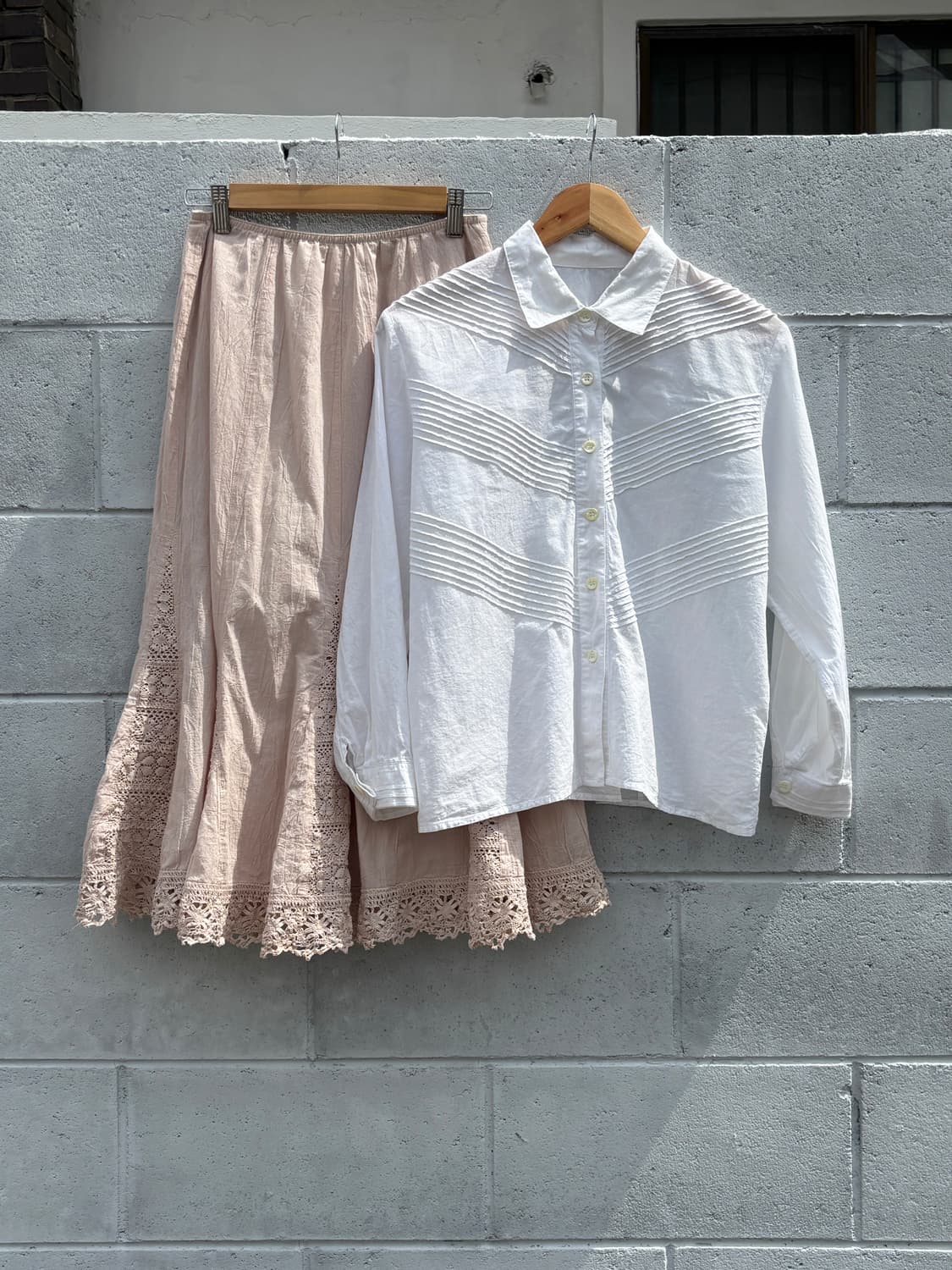 발레코어 빈티지 레이스 밴딩 스커트 상품이미지4