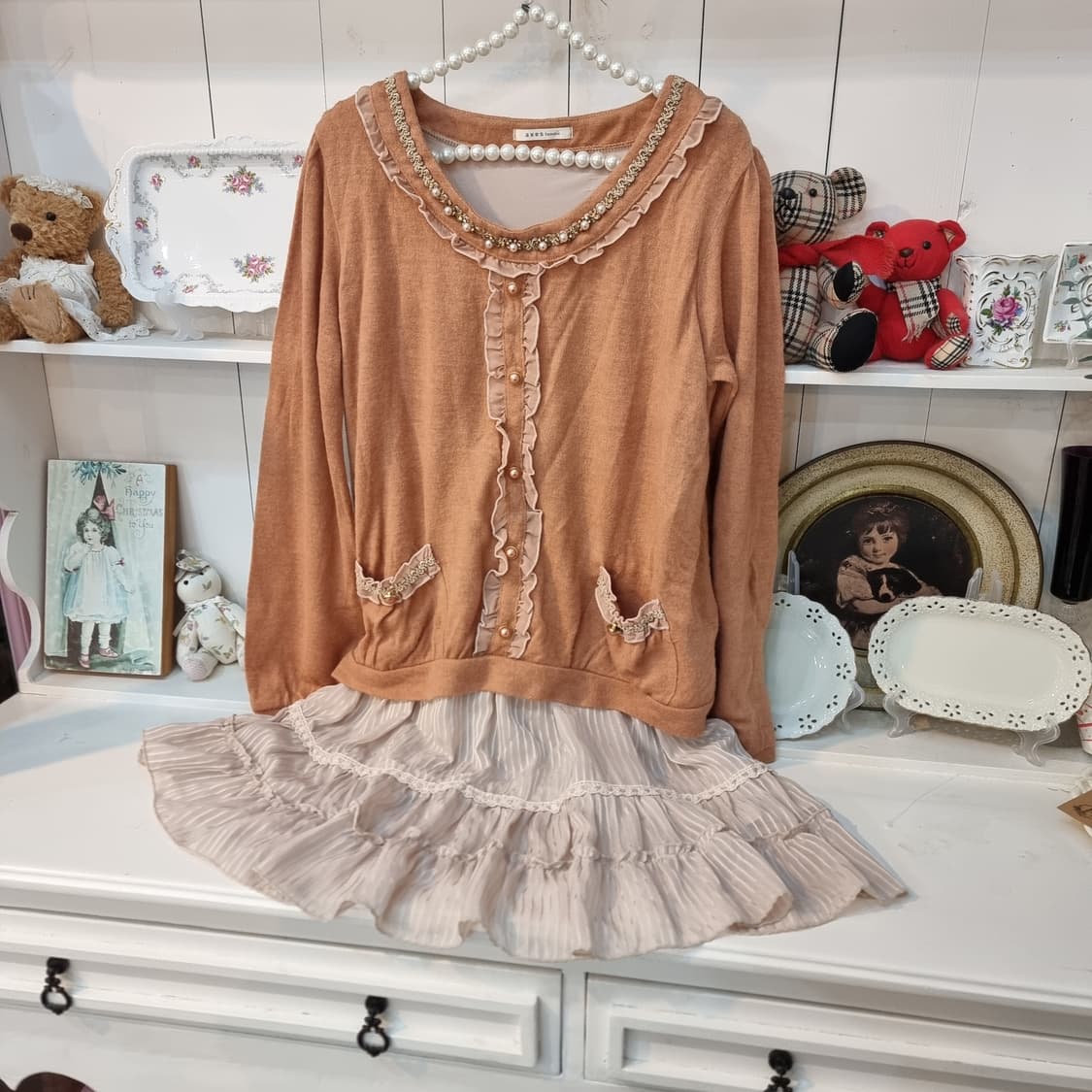 axes femme 악세스팜므 밀크티 초코카라멜 프릴 니트 상품이미지5