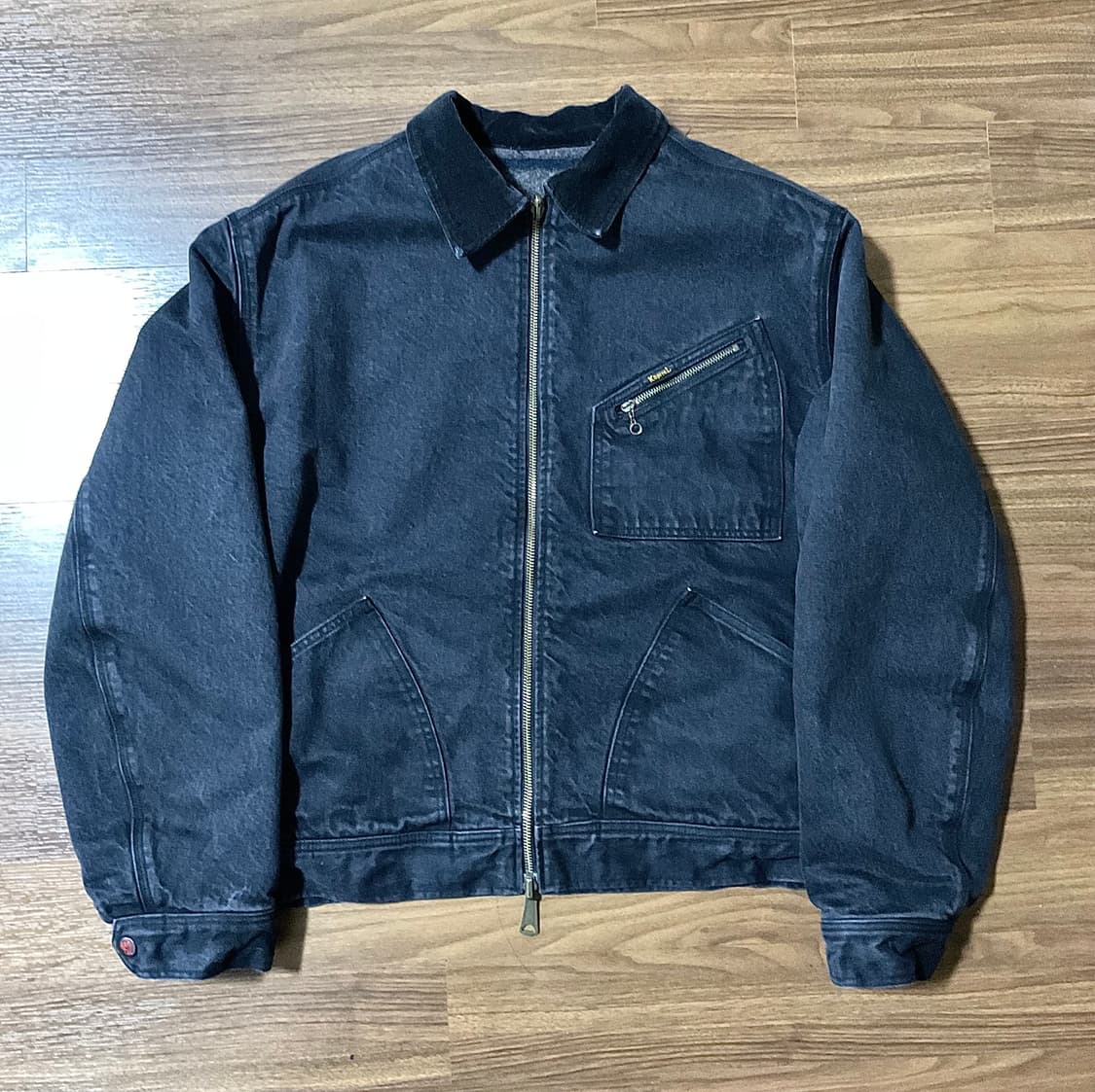 캐피탈 14온즈 데님 본 라이닝 리버시블 워크 자켓 블랙 상품이미지1