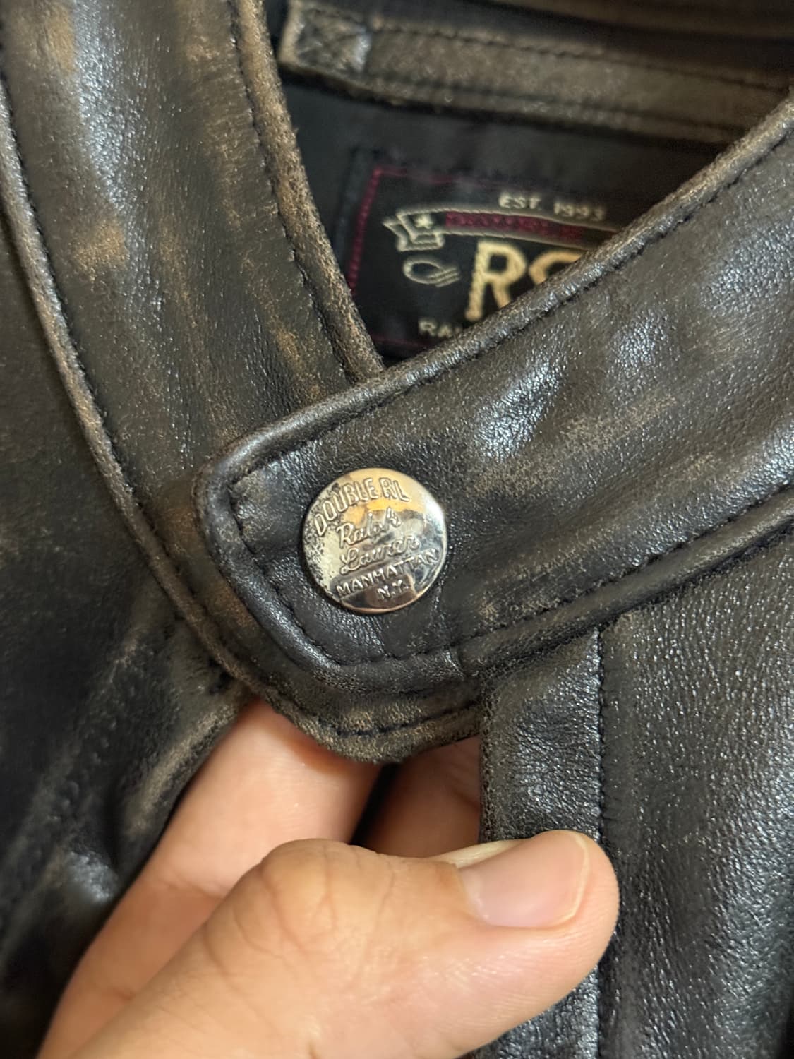 Rrl 슬림핏 모토 레더 자켓 s 상품이미지6