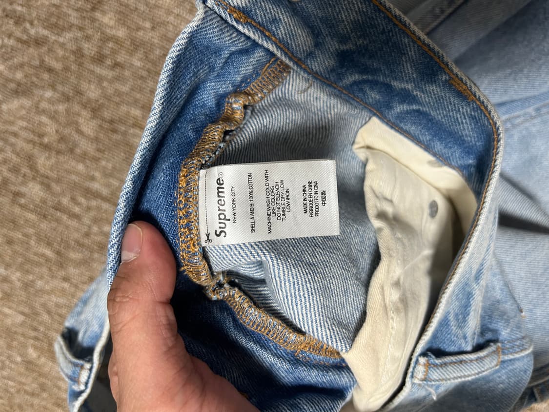 슈프림 더블 니 페인터 팬츠 워시드 블루 30사이즈 상품이미지3