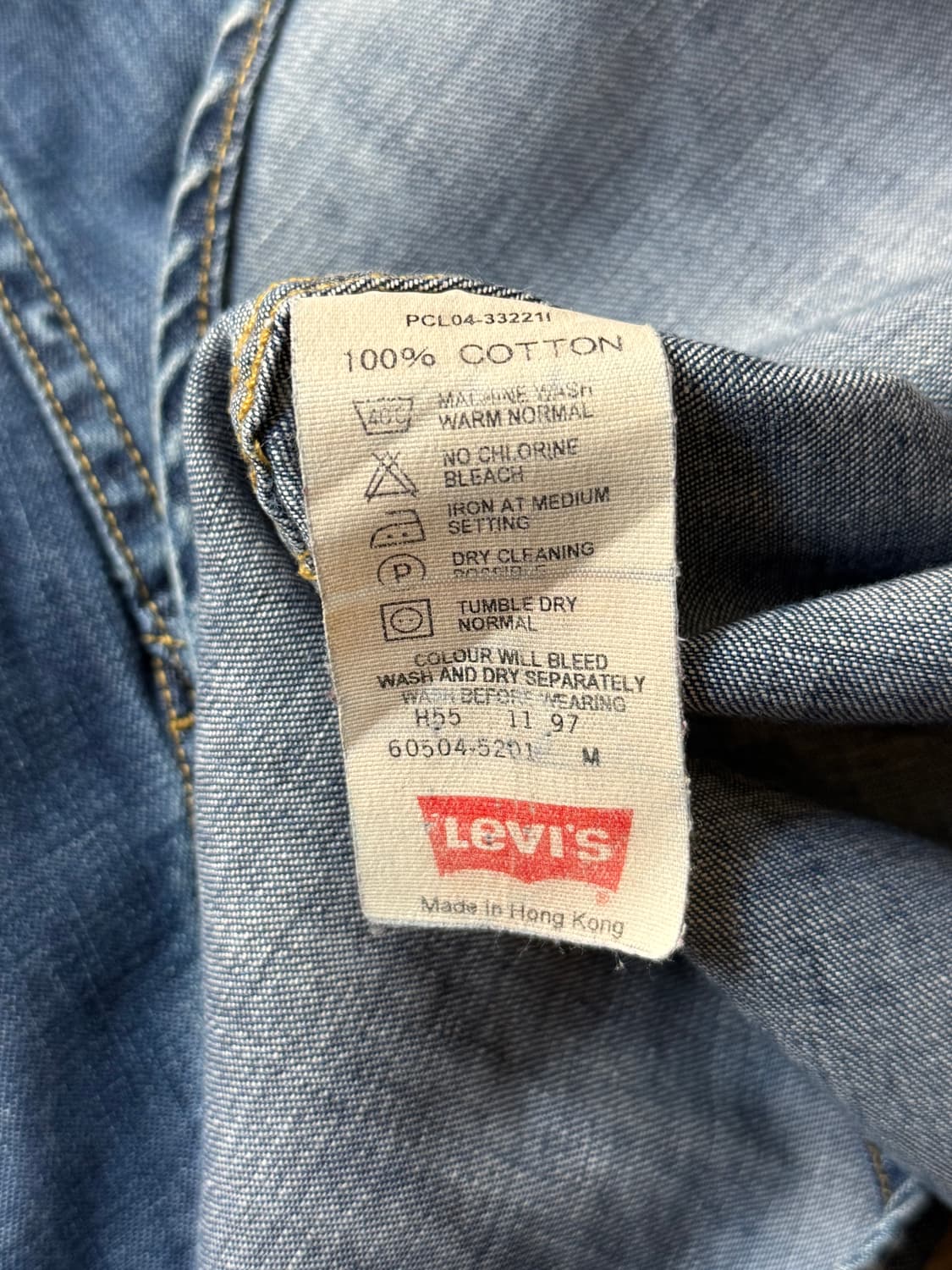 [M]90's 리바이스 빈티지 워싱 버튼다운 데님 웨스턴 셔츠 상품이미지6