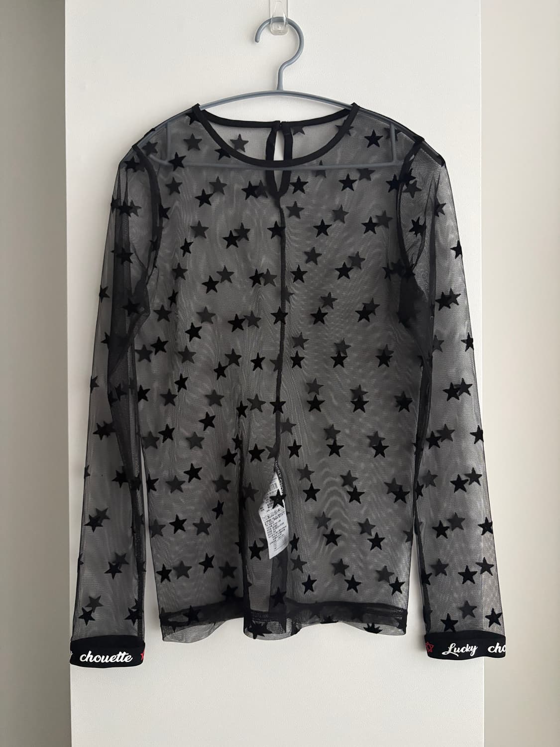 럭키슈에뜨 블랙 별 시스루 티셔츠 36 상품이미지1