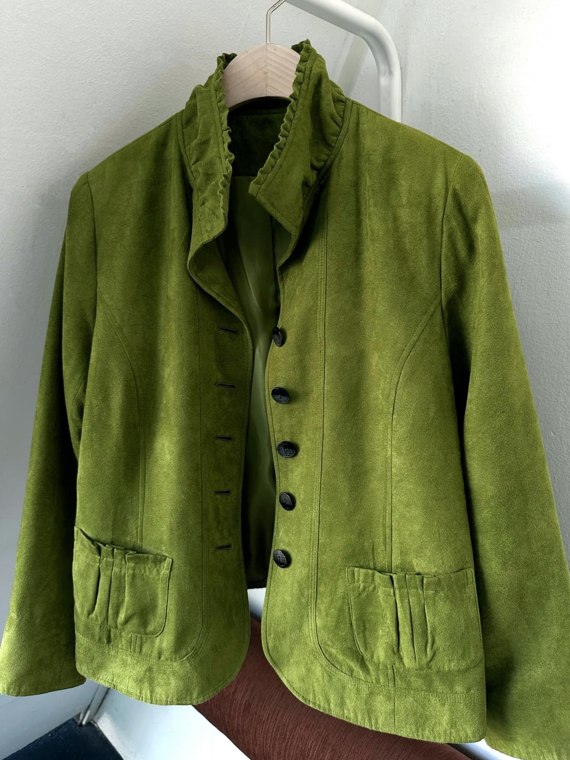 Fake suede over shoulder blouson 상품이미지2