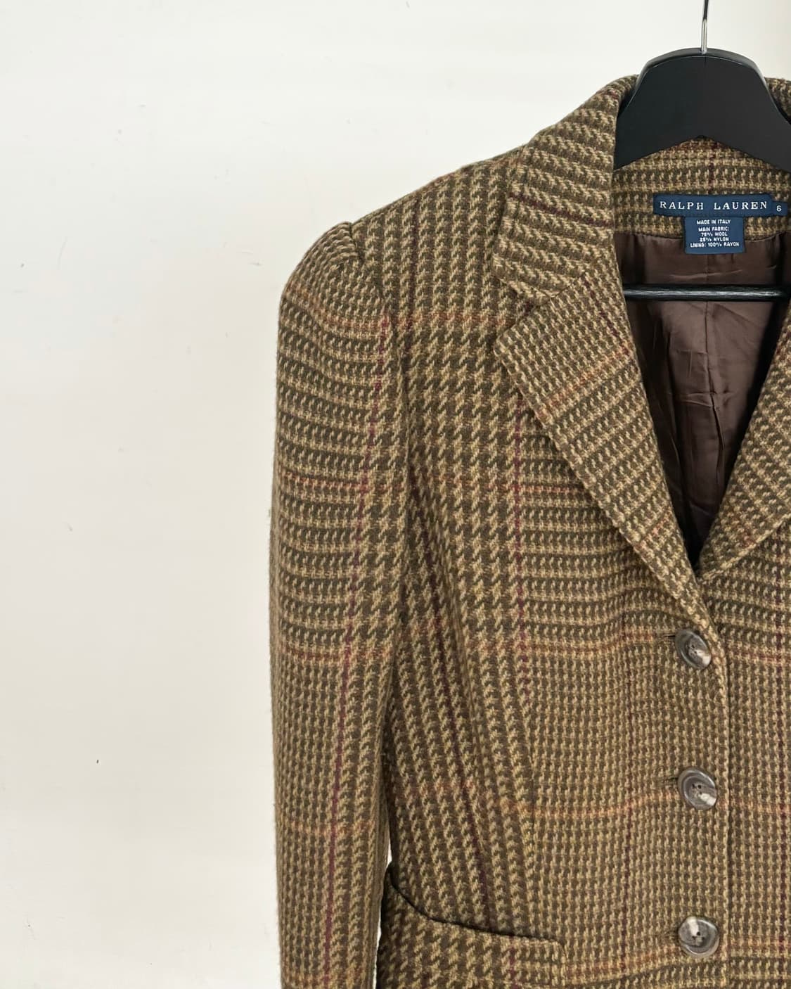 랄프 로렌 카키 브라운 트위드 블레이저 상품이미지3