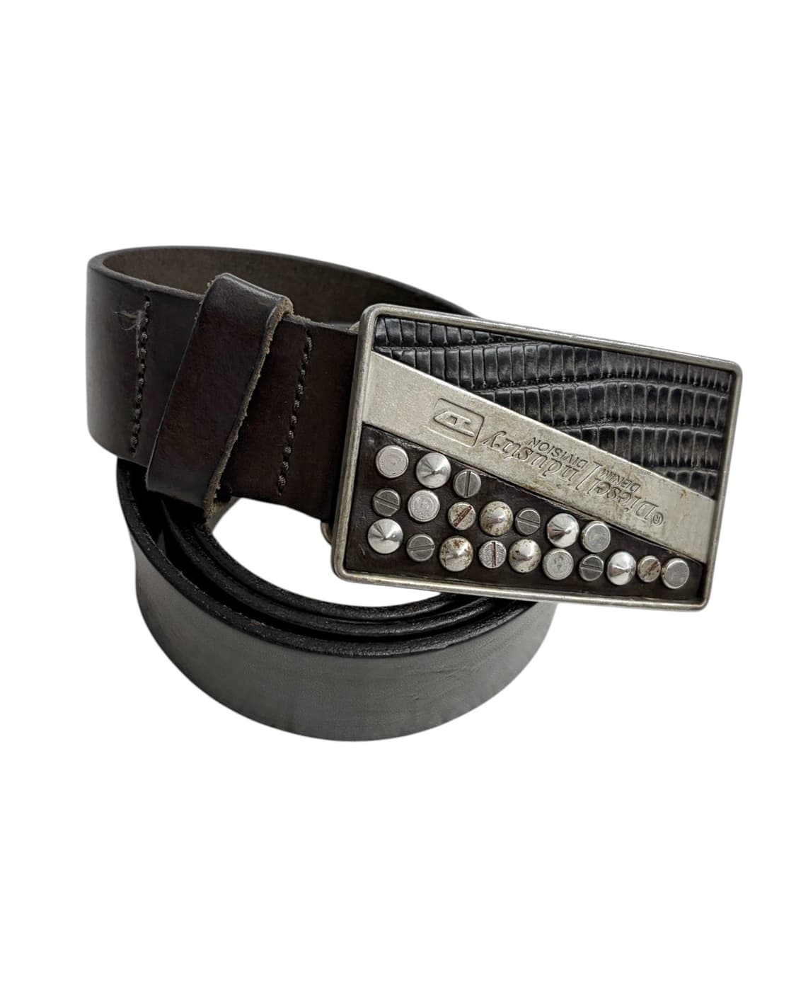 디젤 스터드 레더 벨트 상품이미지1