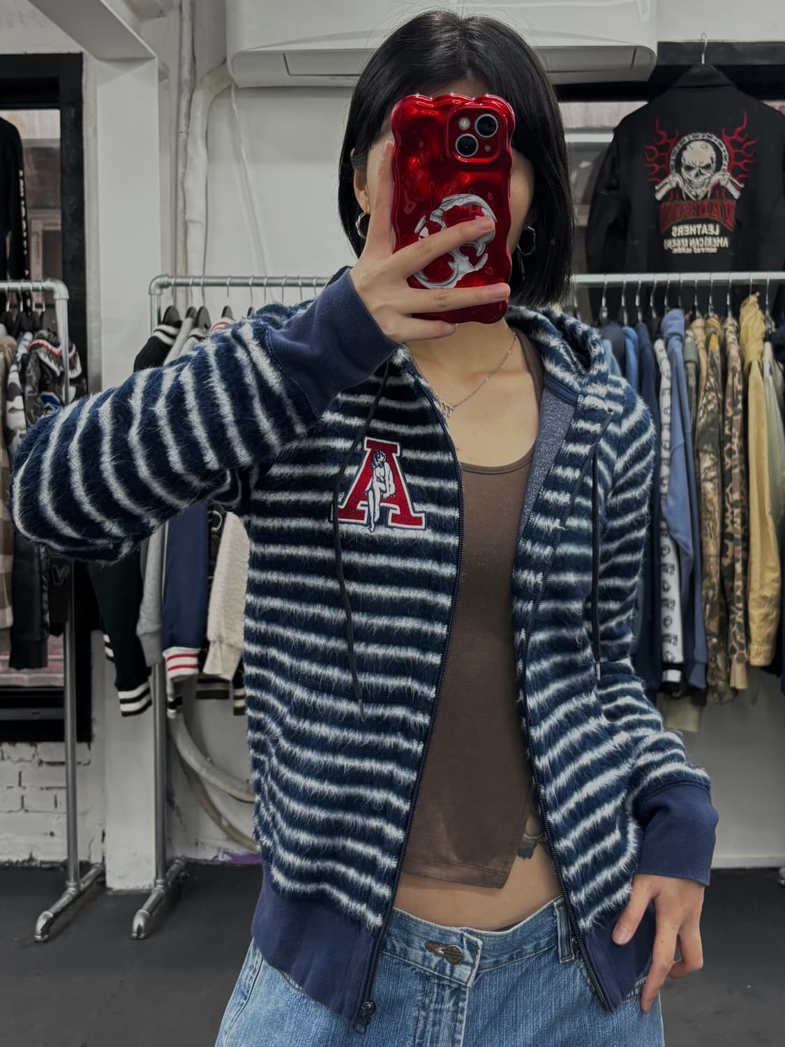 히스테릭 글래머 모헤어 후드집업 상품이미지4