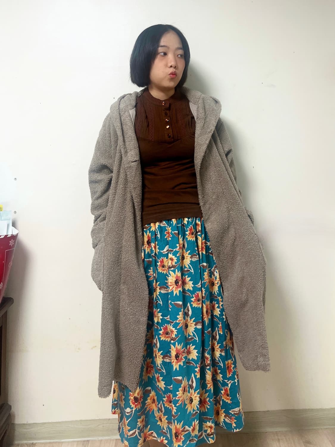 해바라기 패턴 스커트 상품이미지1