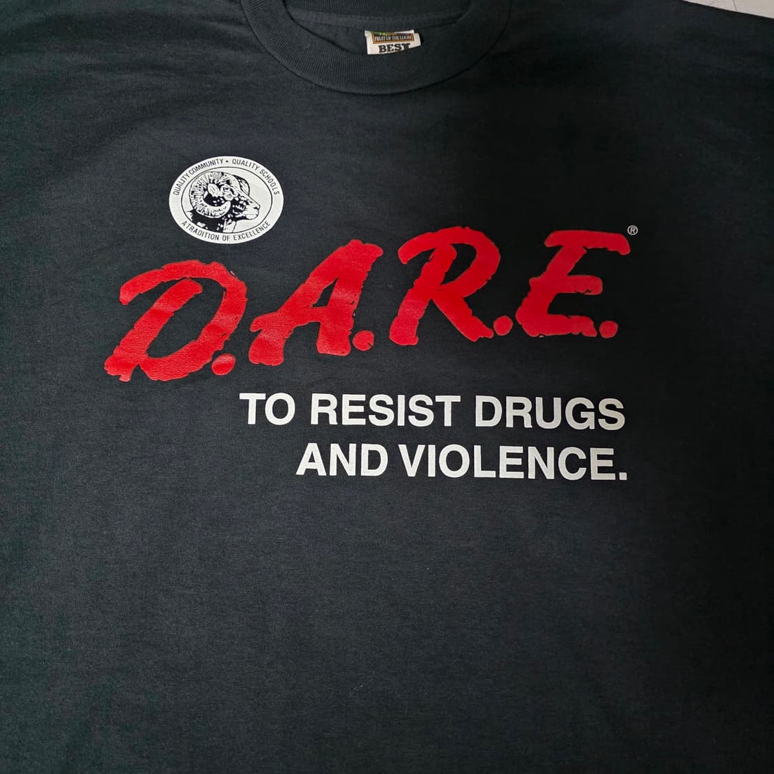 [XL] 90s 빈티지 DARE 티셔츠 블랙 ver. 후룻3 백프린트 상품이미지2