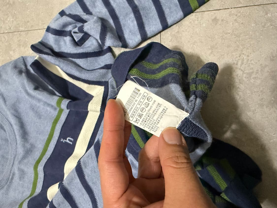 해지스 스트라이프 패턴 빈티지 코튼 니트 110size   상품이미지5