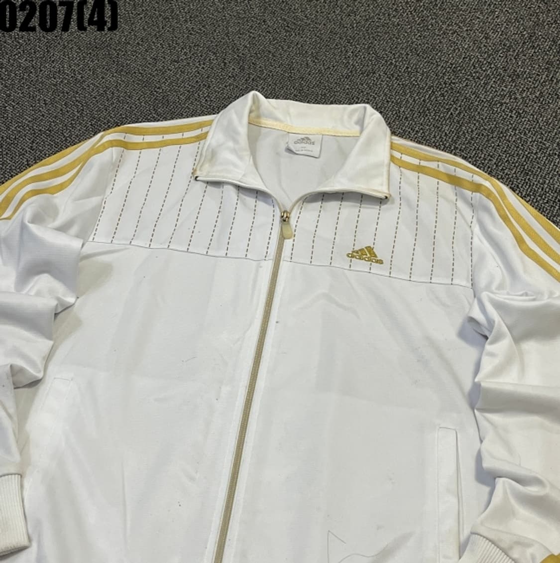 [100] 아디다스 오리지널 화이트 골드 삼선 집업 트랙탑 0207(4) 상품이미지1
