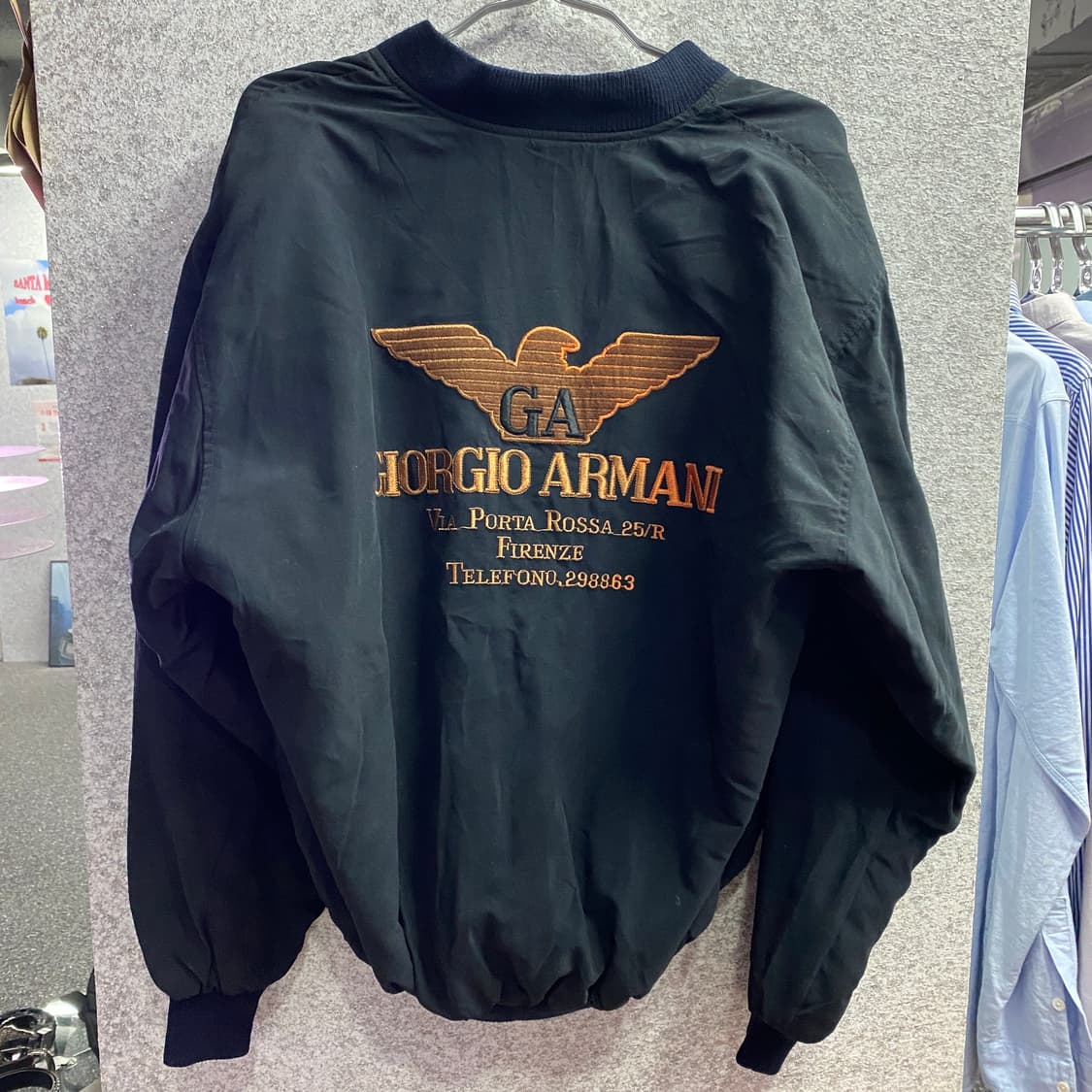 아르마니 빅로고 블랙 블루종 자켓 B3733 상품이미지4