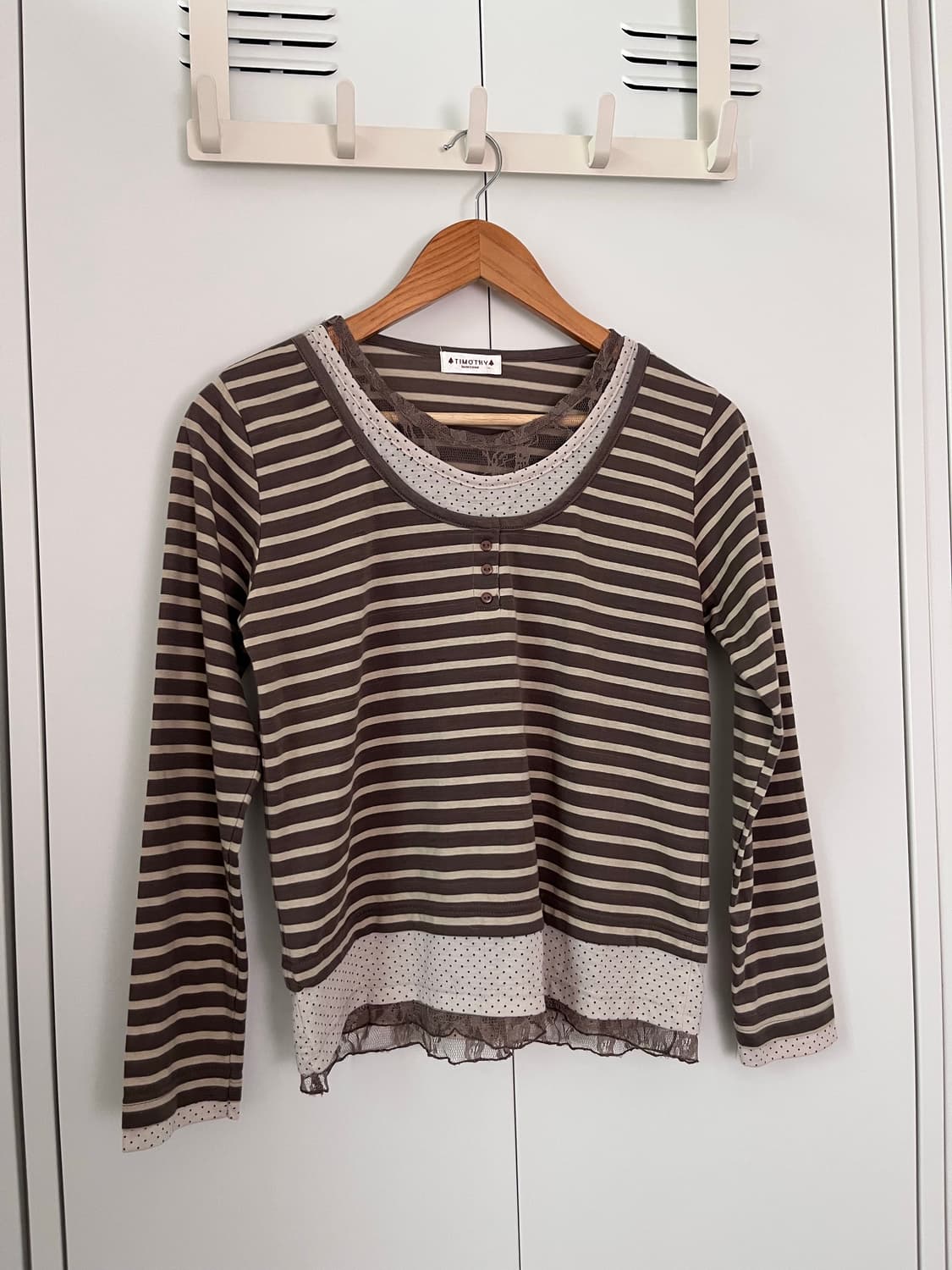Timothy 도트 스트라이프 레이어드 롱 슬리브 상품이미지5