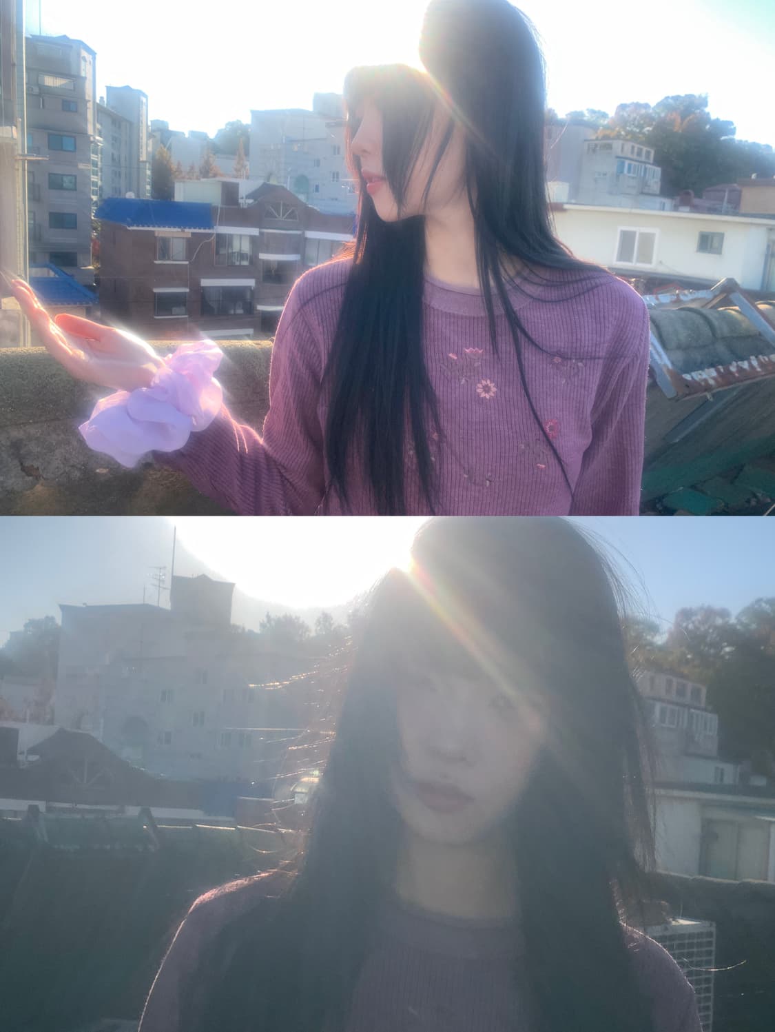 Flower Embroidery Knit(Purple) 상품이미지1