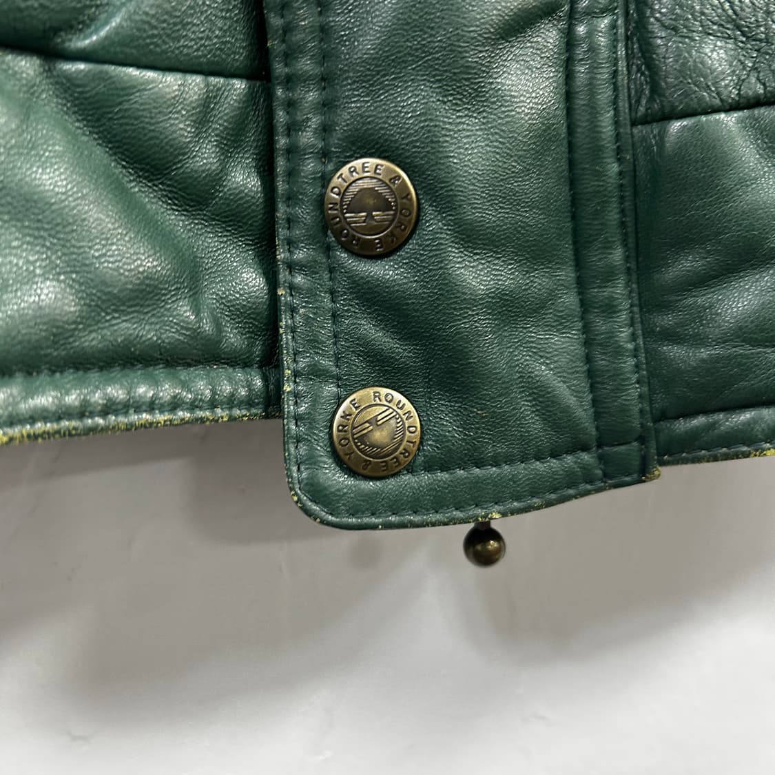 VINTAGE 그린 레더 봄버  상품이미지4