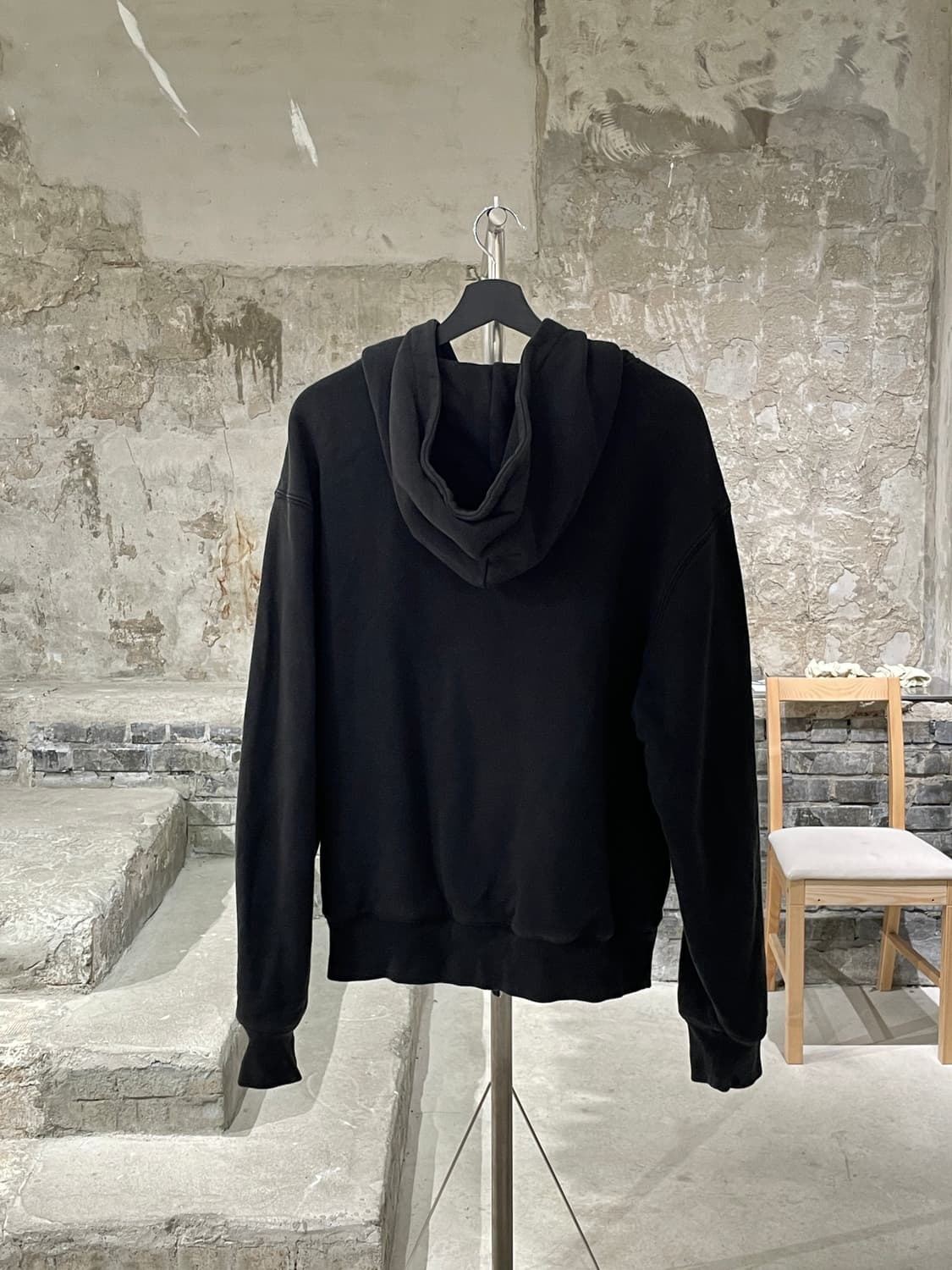 스투시 블랙 로고 투 웨이 후디 집업 상품이미지6